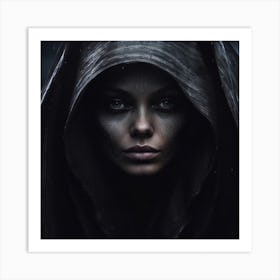 Dark Hooded Woman Art Print