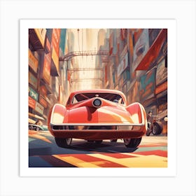 Classic Car In The City Art Print