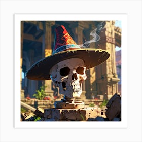 Skeleton In A Hat Art Print