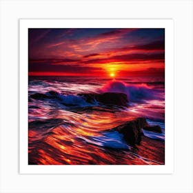 Sunset On The Beach 497 Art Print