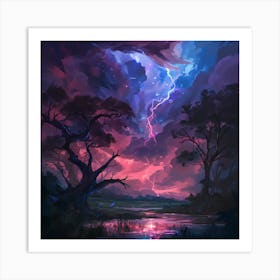 Lightning In The Sky Art Print