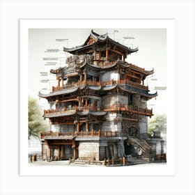 Chinese Building Art Print