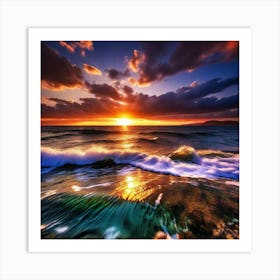 Sunset Over The Ocean 119 Art Print