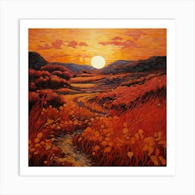 Sunset Over Poppies 1 Art Print