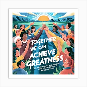 Together We Can Achieve Greatness Art Print