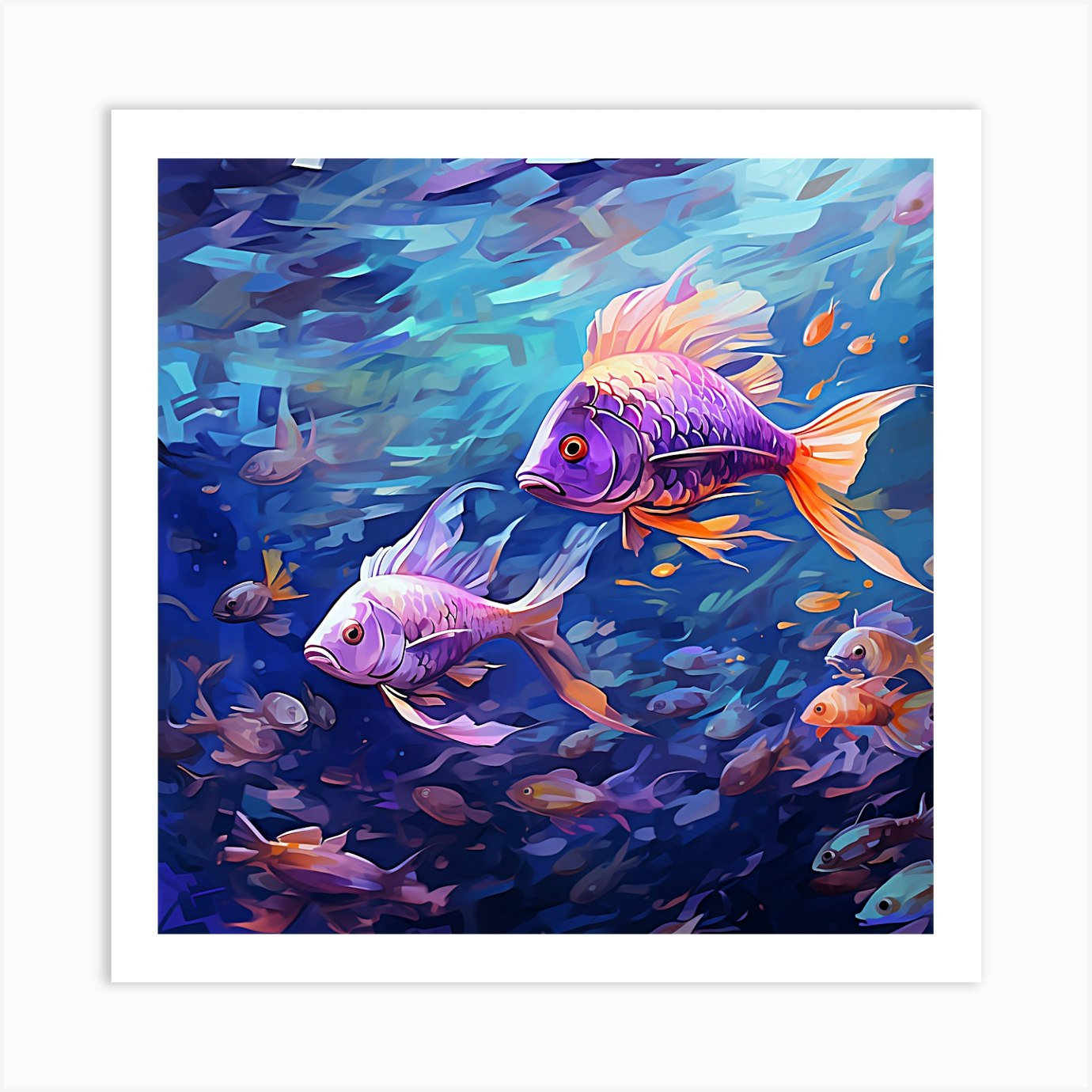Tropical Fish Wall Decor Underwater Ocean Picture Animal Collage