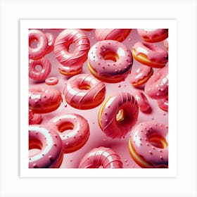 Pink Donuts Art Print