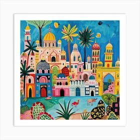 Kids Travel Illustration India 1 Art Print