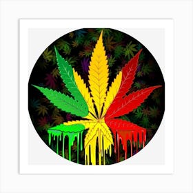Cannabis Leaf Color Art Print
