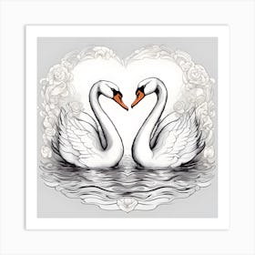 Love Swans Art Print