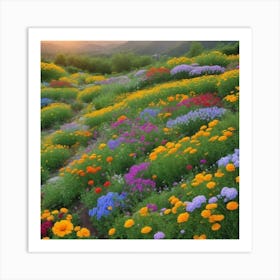 Wildflowers At Sunset 2 Art Print