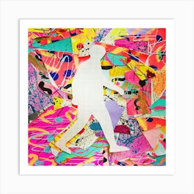 Colorful College Peson Walking Art Print