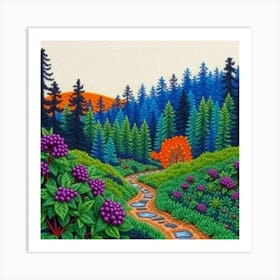 Blueberry Trail Art Print