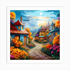 Fairytale Village 1 Art Print