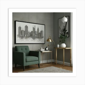 Detroit Skyline Art Print