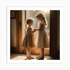 Two Little Girls 1 Art Print