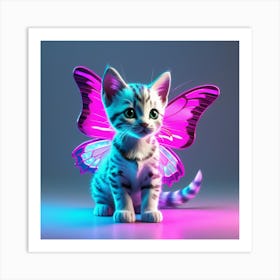 Cat With Butterfly Wings Art Print