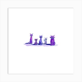 Purple Cats Art Print