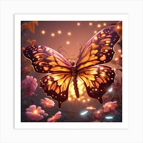 Butterfly In The Garden Art Print