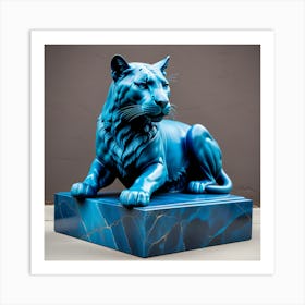 Puma Marmol Azul Echado Art Print