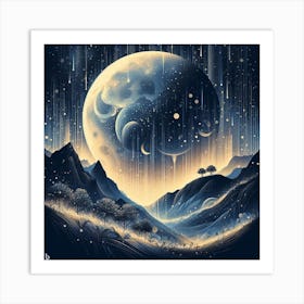 Moon In The Sky Art Print