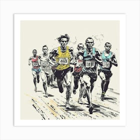 Marathon Runners 9 Art Print