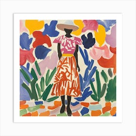 Woman In Garden Art Print