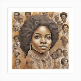 Portrait Of African American Women Art Print