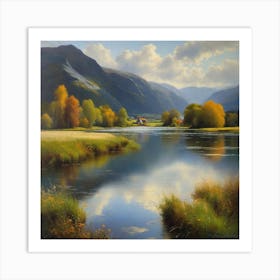 River In Autumn 7 Art Print