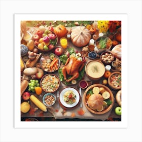 Thanksgiving Table 8 Art Print