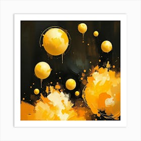 Yellow Spheres1 Art Print