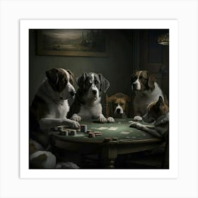 Poker Dogs 3 Art Print
