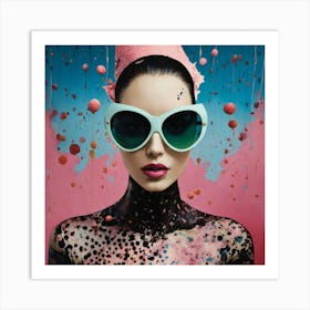 Bright Pastel Color Dot Pattern Front Portrait Pho (3) Art Print