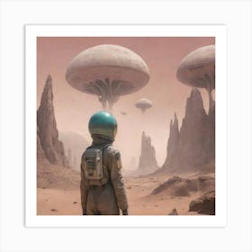 Aliens On Mars Art Print