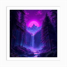 Purple Waterfall Art Print