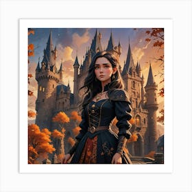 Girl In A Castle Art Print