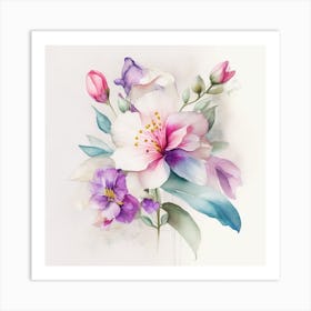 Watercolor Flowers 2 Art Print