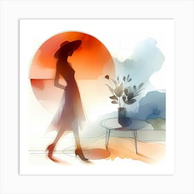 Watercolor Illustration Of A Woman 1 Art Print