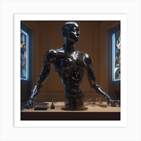 Robot Sculpture Art Print