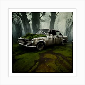 Old Car In The Forest 1 Art Print