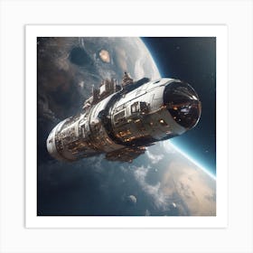 Spaceship In Space 42 Art Print