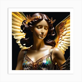 Angel With Golden Wings 2 Art Print