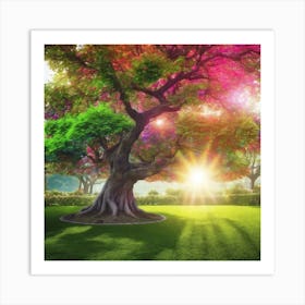 Colorful Tree In The Park Art Print