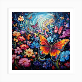Butterfly Garden 4 Art Print