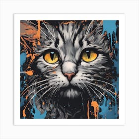 Splatter Cat Art Print