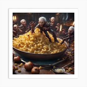 Zombie Macaroni And Cheese 1 Art Print