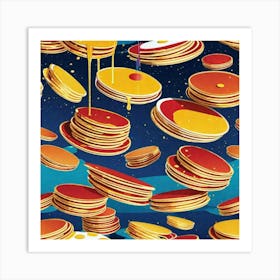 Flying pancakes Art Print