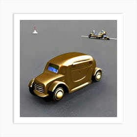 Gold Car Art Print