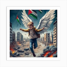 Palestine child boy Art Print