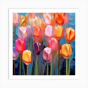 Colorful Tulips 3 Art Print